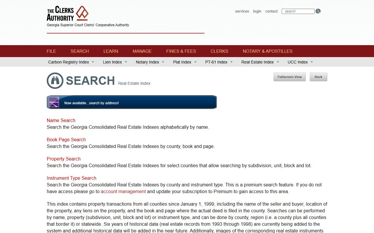 McIntosh County Clerk of Superior Court real estate search records