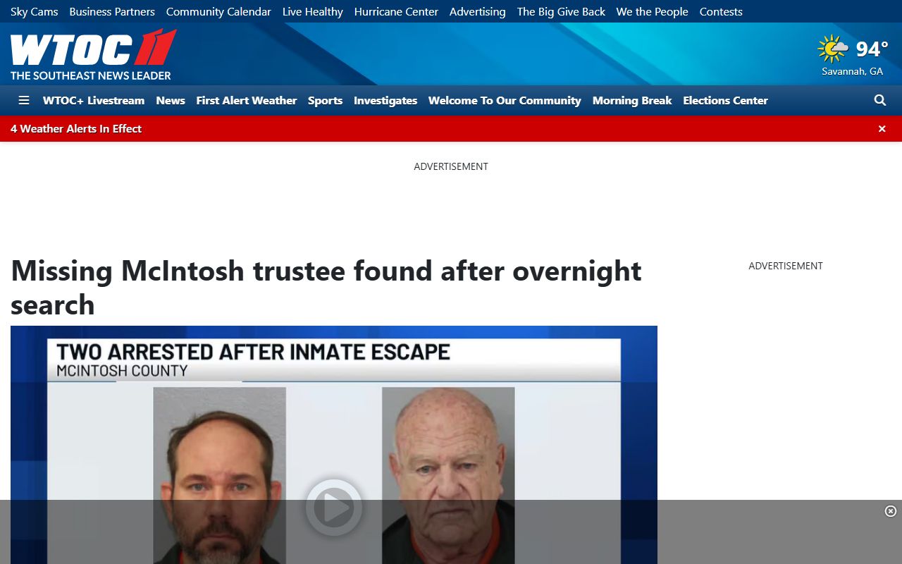WTOC report on missing McIntosh County trustee located after search